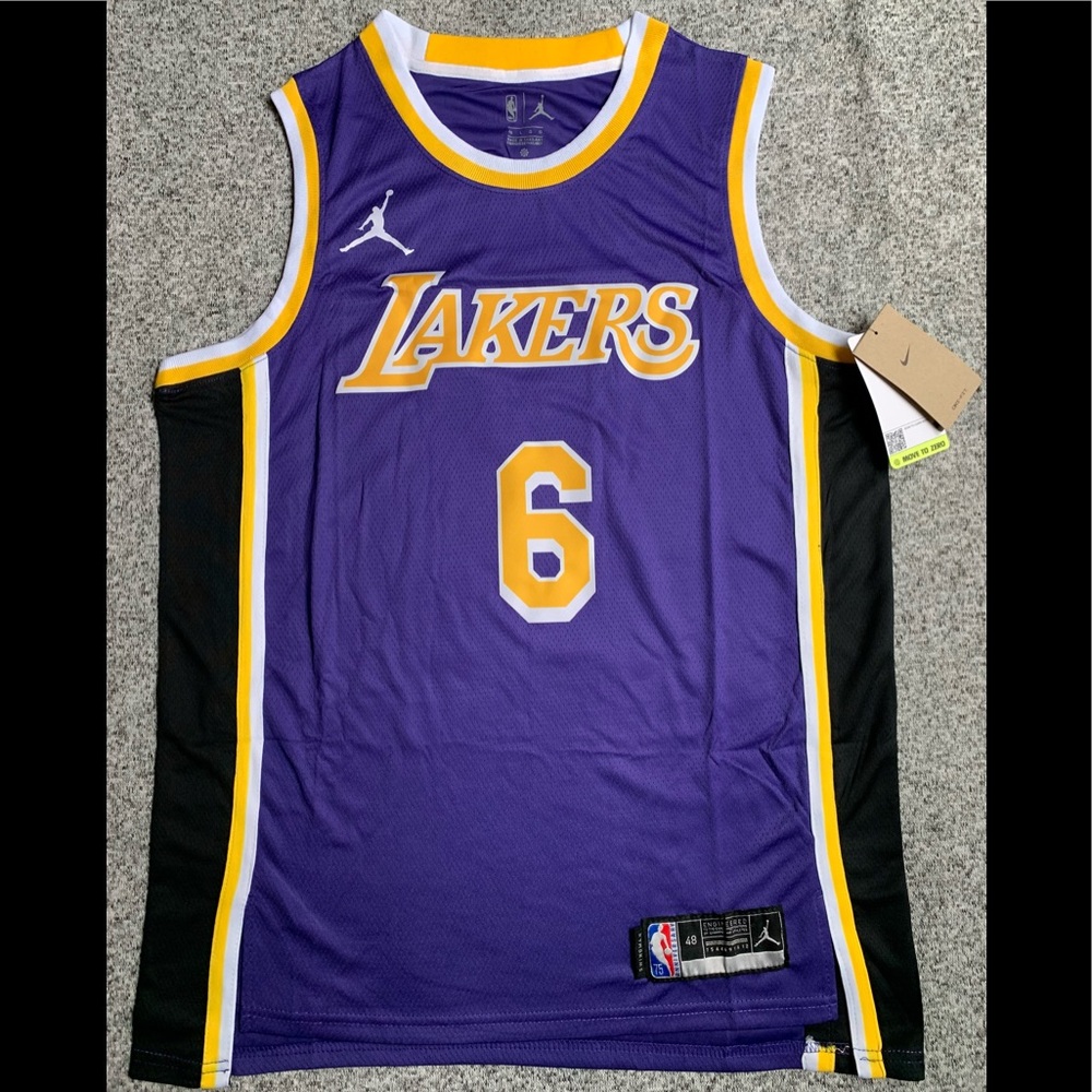 NEW Men's Jordan LeBron James Los Angeles Lakers NBA Jersey Statement Edition LG